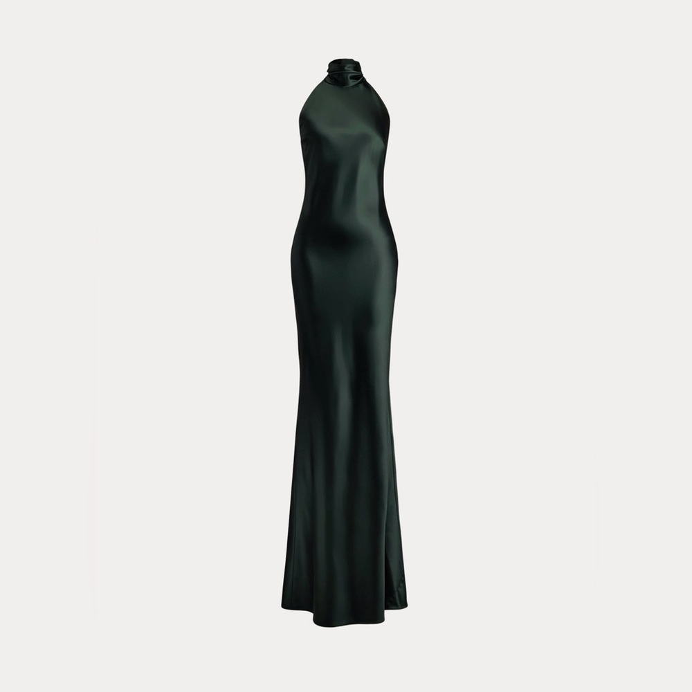 RALPH LAUREN COLLECTION CHILTON STRETCH SATIN EVENING GOWN